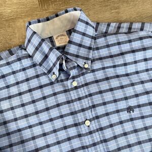 Brooks Brothers 1818 Regent Fit Blue Plaid Long Sleeve Button Down Shirt Size M